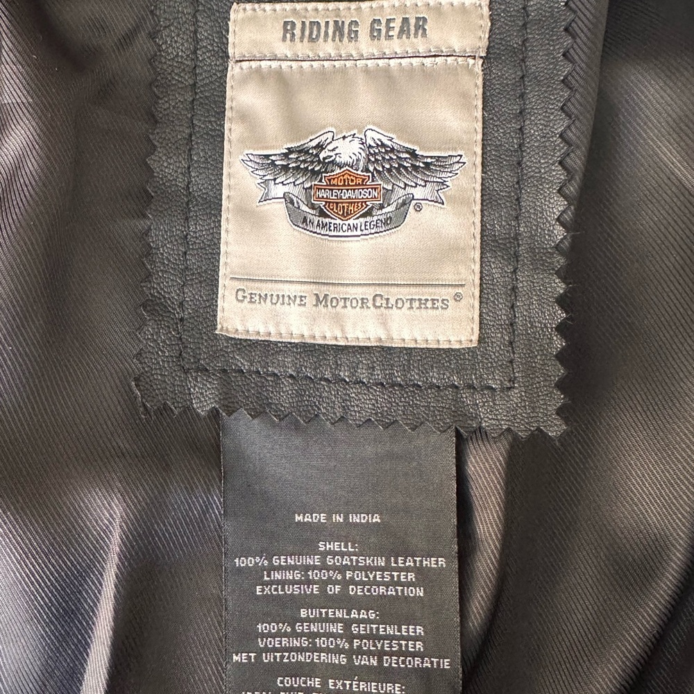 Harley Davidson jacket. X-small. 100% genuine goatskin leather. - Picture 4 of 4